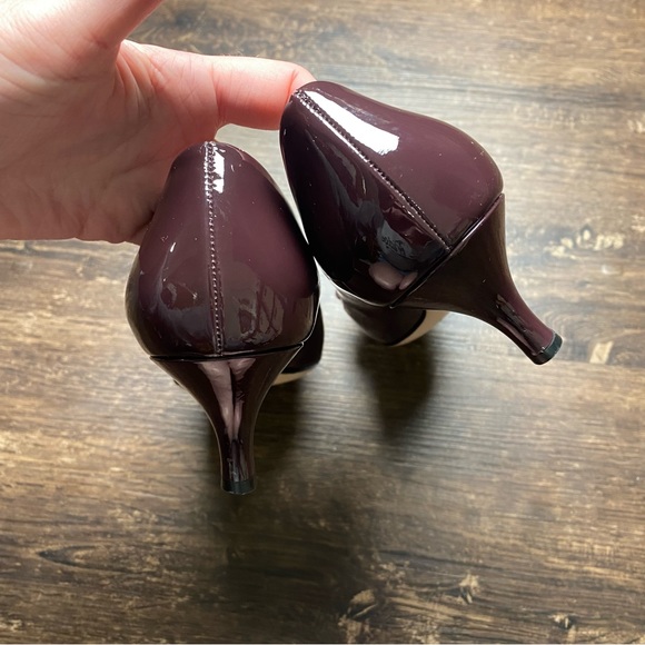 Salvatore Ferragamo Carla Pumps Kitten Heel in Burgundy/Wine Color - Picture 9 of 11